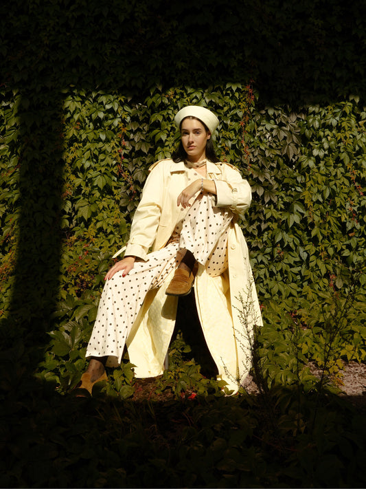 Premium Cotton Marin Pillbox in Butter Yellow