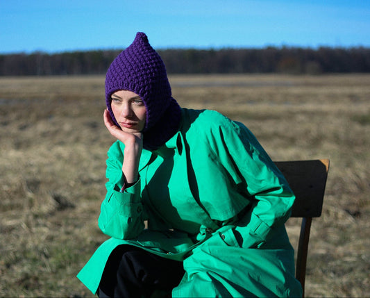 Chunky Woolen Balaclava in Purple