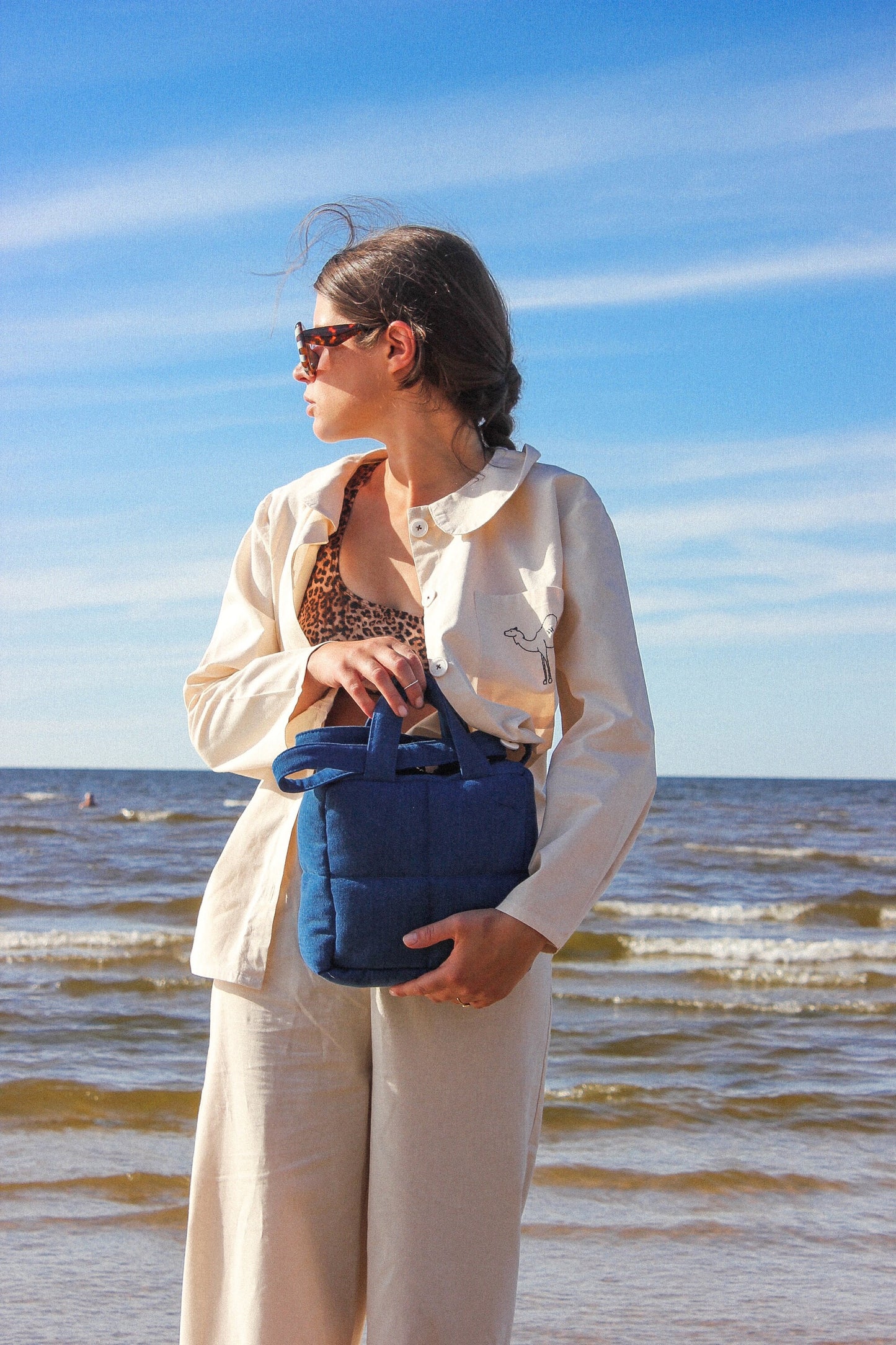 Mini Pillow Puffer Denim Essential bag