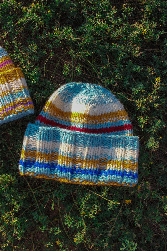 Woolen Multi Striped Beanie