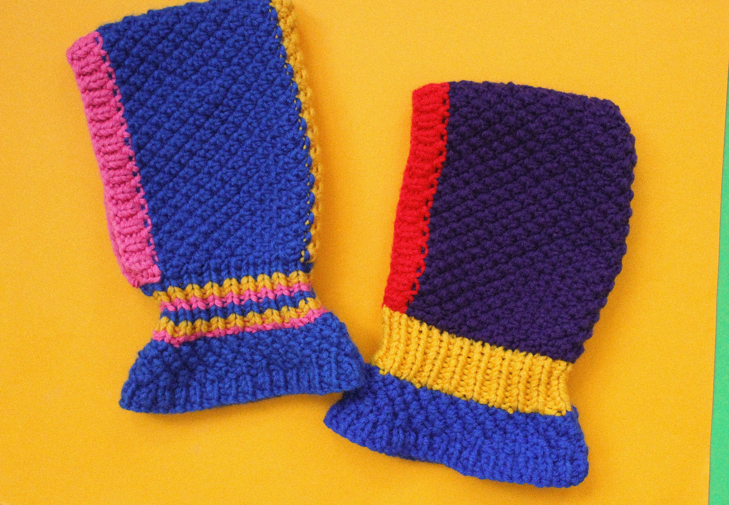 Multicolored Balaclava Woolen Chunky hat ,mango socky balaclava knit beanie,knit helmet,knit hat,crochet balaclava, knitted hood