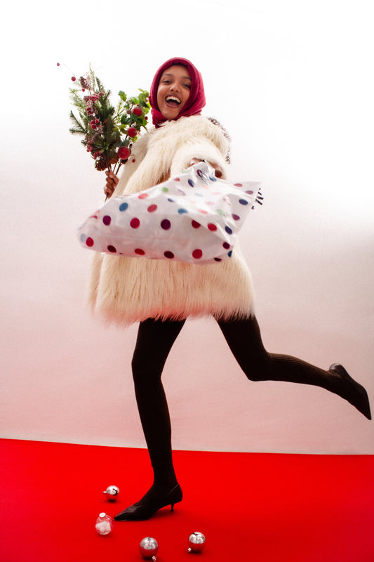 Velvet Pillow Puffer Headscarf - Balaclava in Burgundy