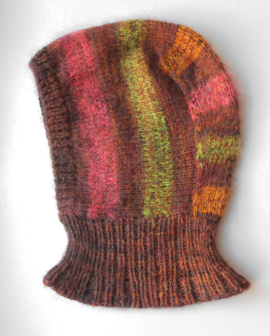 Merino Mohair Balaclava in Multi Brown Mélange