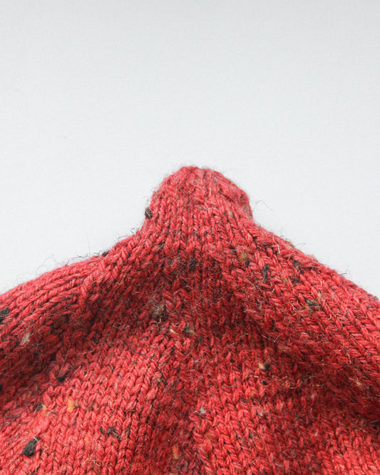 Speckled Tweed Teletubby Hat in Brick Red