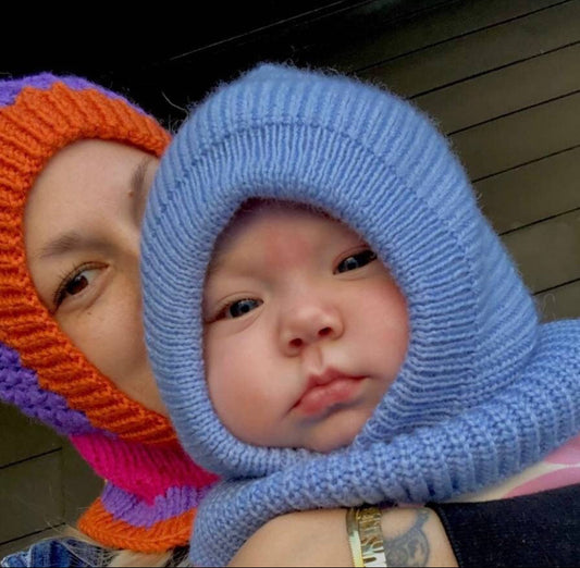 Baby Merino Wool Balaclava in Brown