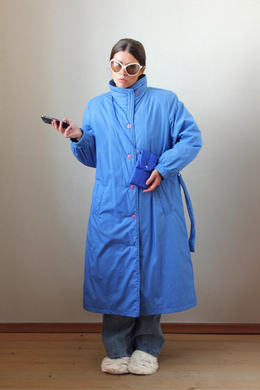 Pillow Puffer Phone pouch in Blue, Puffy Crossbody Phone Bag,Waterproof Padded Case with Strap,Hands-Free Pouch,Travel Gift for Her