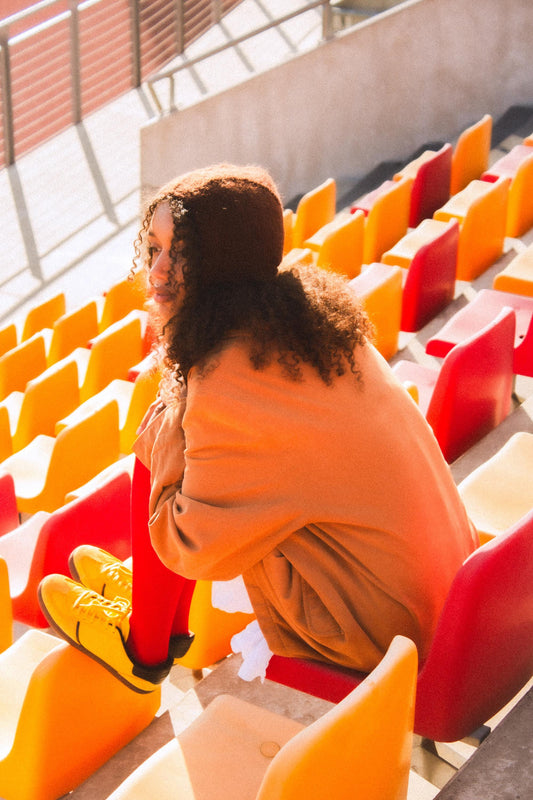 Hand - knitted Adult Bow Tie Mohair Bonnet in Brown