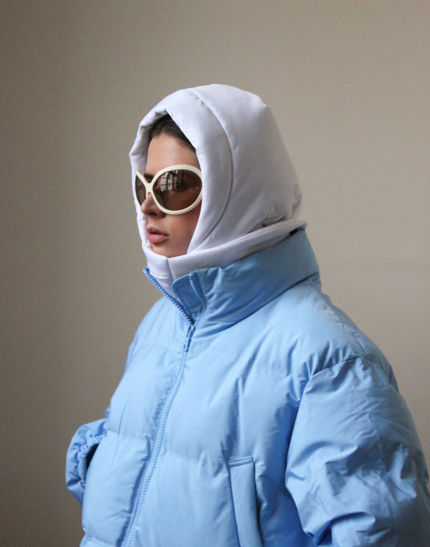 Pillow Headscarf - Balaclava in White