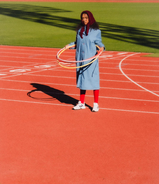 Hand - knitted Mohair Headscarf in Burgundy