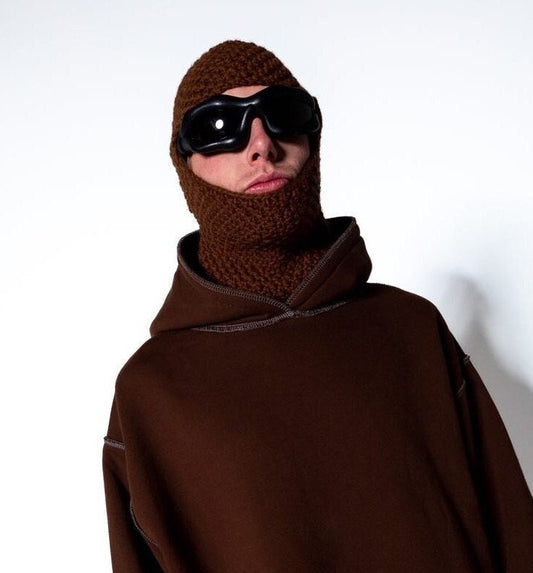 Chunky Ski Balaclava in Brown