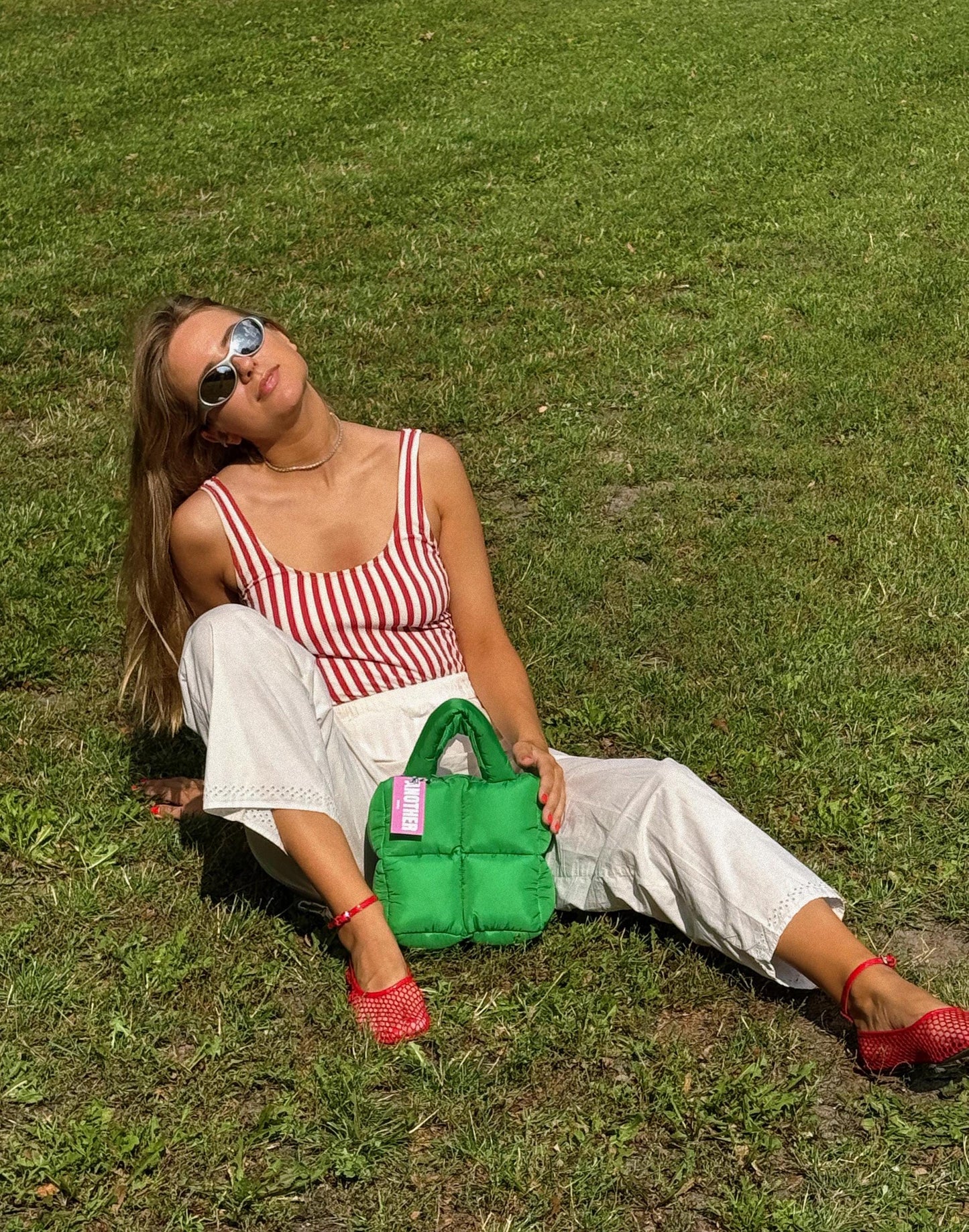 Pillow Puffer Bag in Green