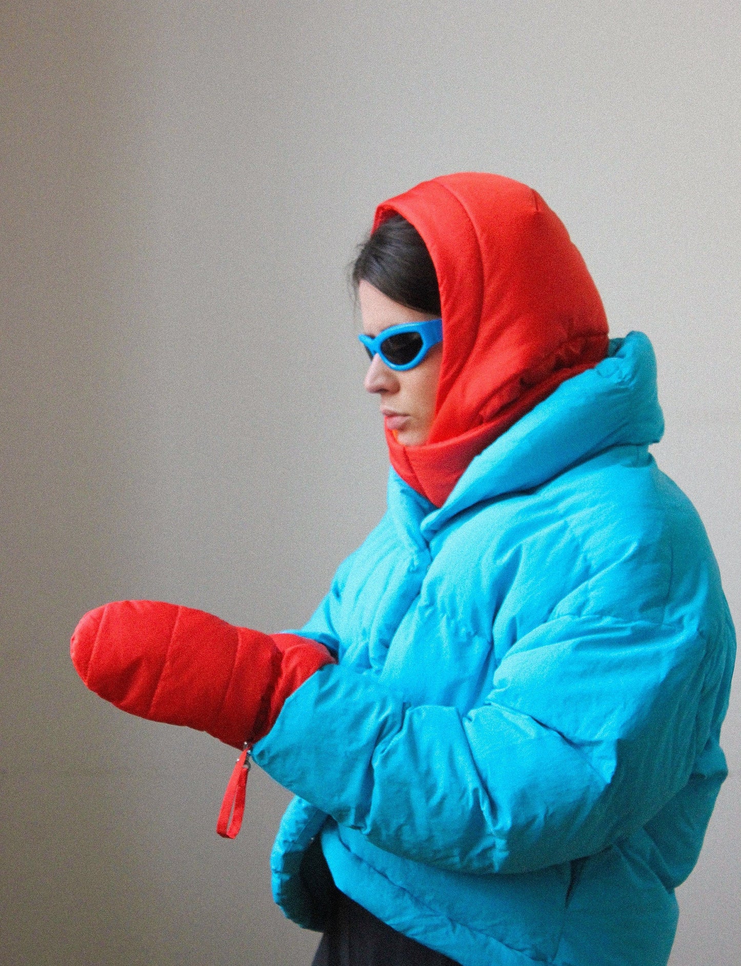 Pillow Puffer Headscarf - Balaclava in Orange