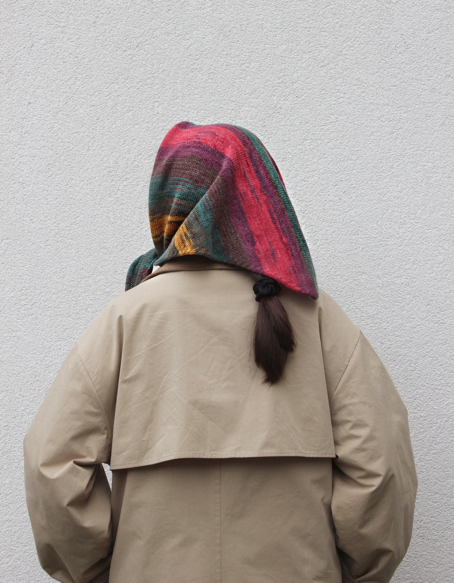 Hand - knitted Random Sunset Woolen Headscarf