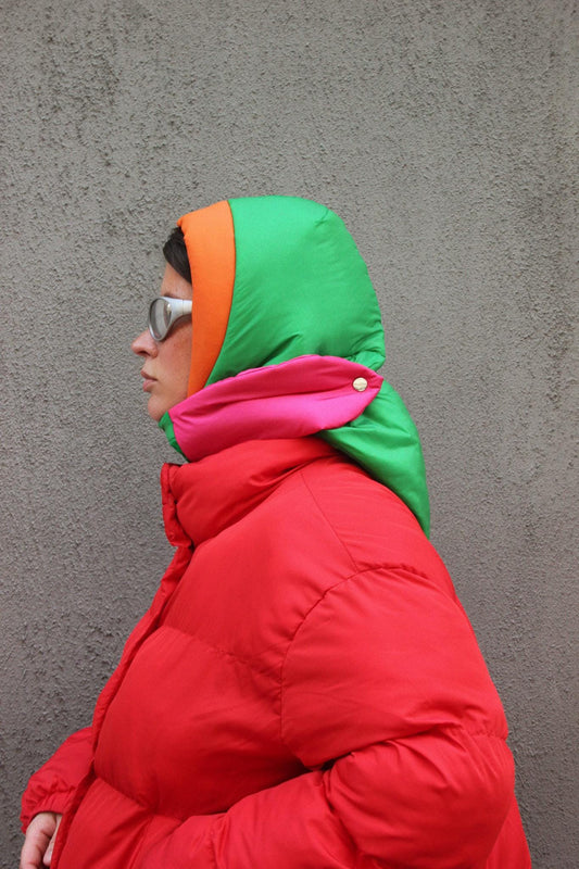 Pillow Headscarf - Balaclava in Multi Green