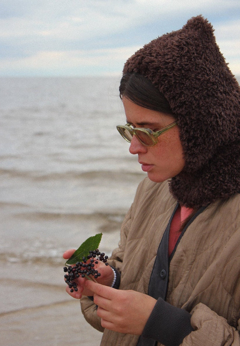 Fuzzy Yeti Faux Fur Balaclava in Brown