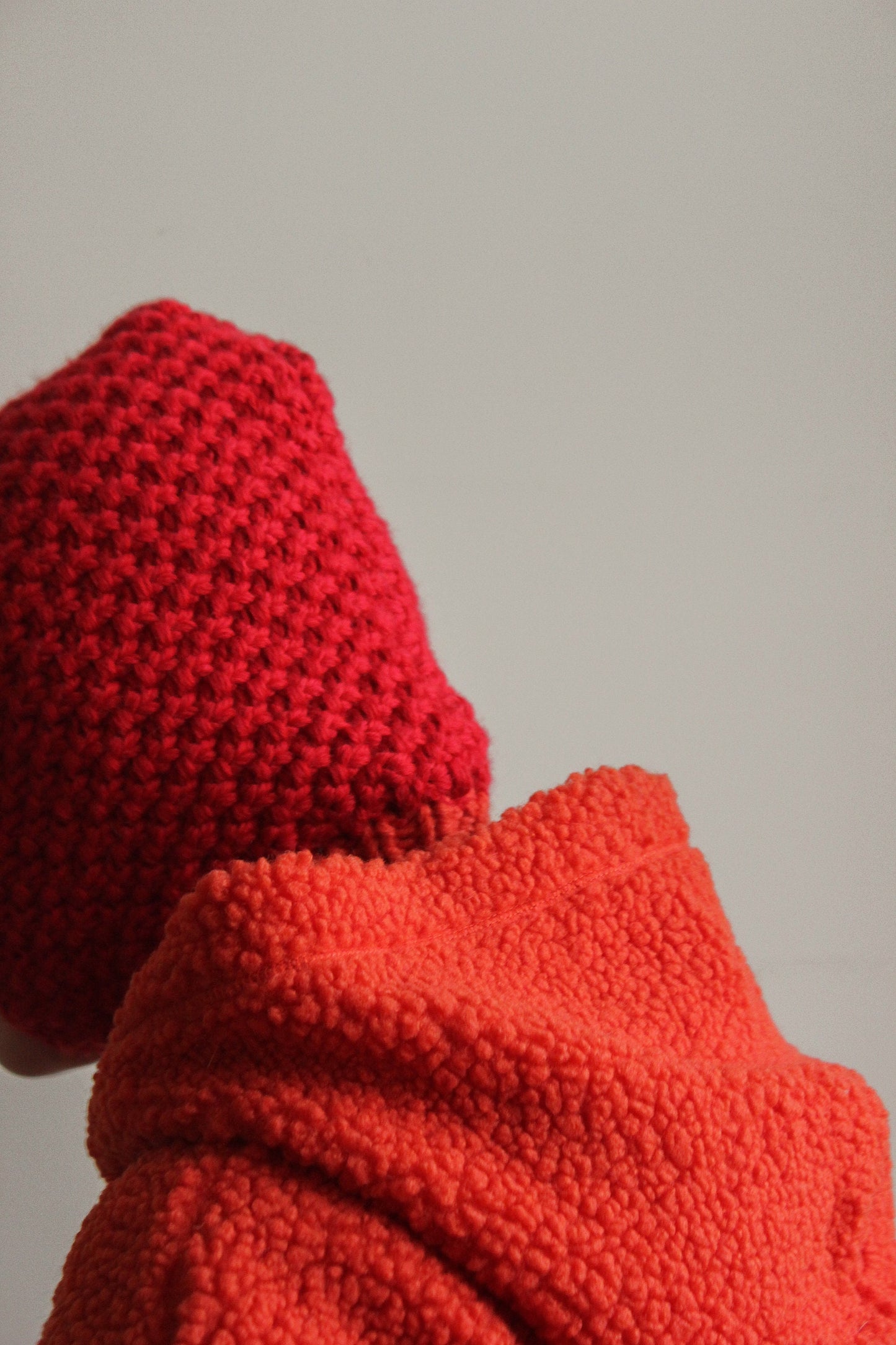 Balaclava Woolen Chunky hat in red and orange ,mango socky balaclava knit beanie,knit helmet,knit hat,crochet balaclava, knitted hood