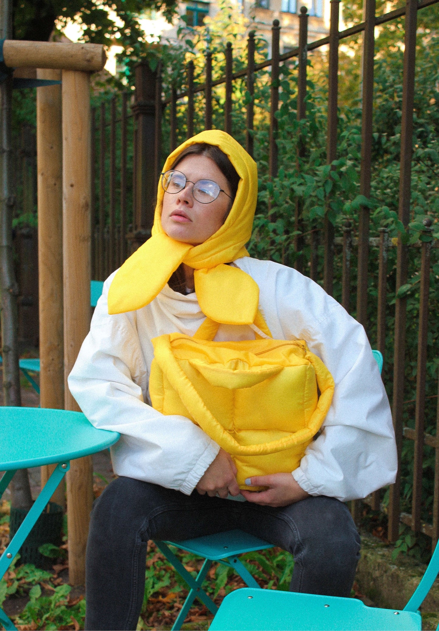 Pillow Puffer Bag in Yellow