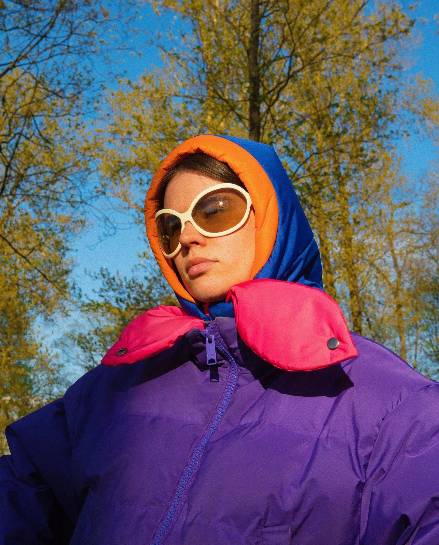 Pillow Headscarf - Balaclava in Multi Blue