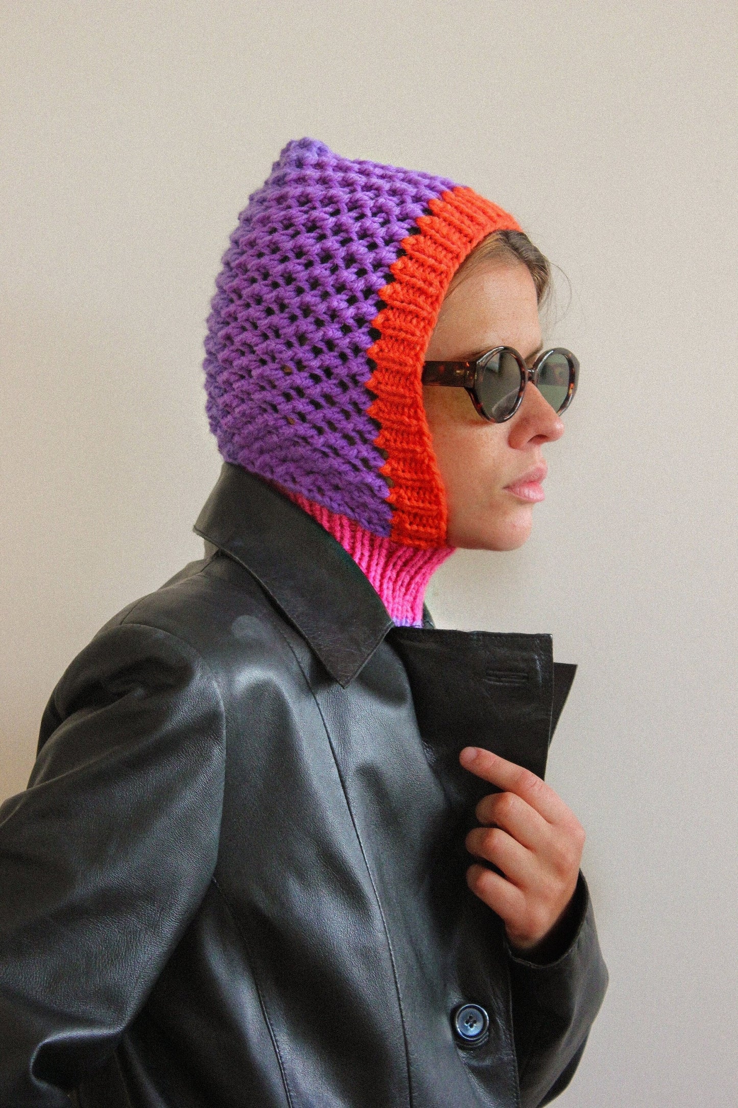 Multicolored Demi - season balaclava hat,mango socky balaclava knit beanie,knit helmet,knit hat,crochet balaclava