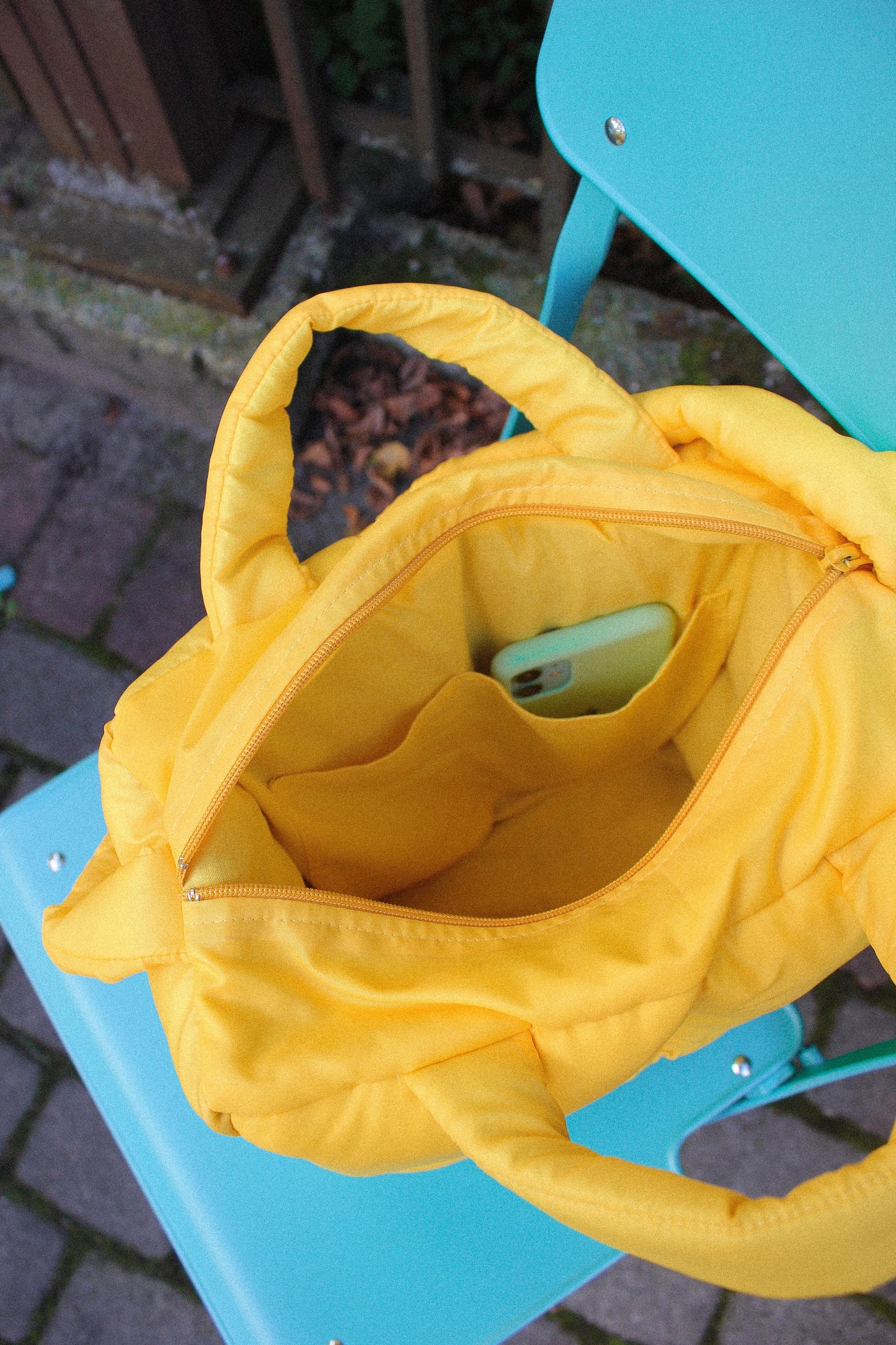 Pillow Puffer Bag in Yellow