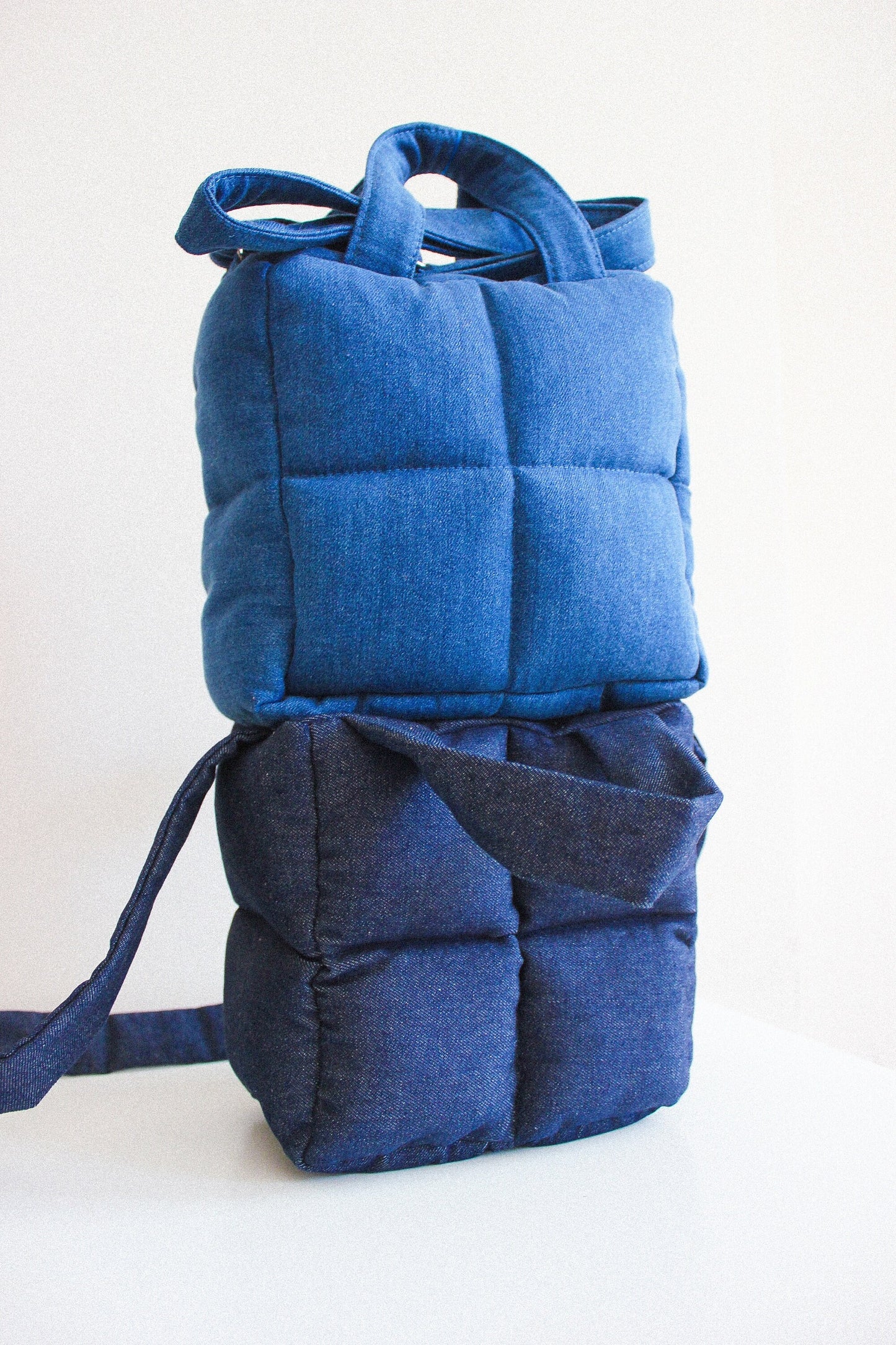 Mini Pillow Puffer Denim Essential bag
