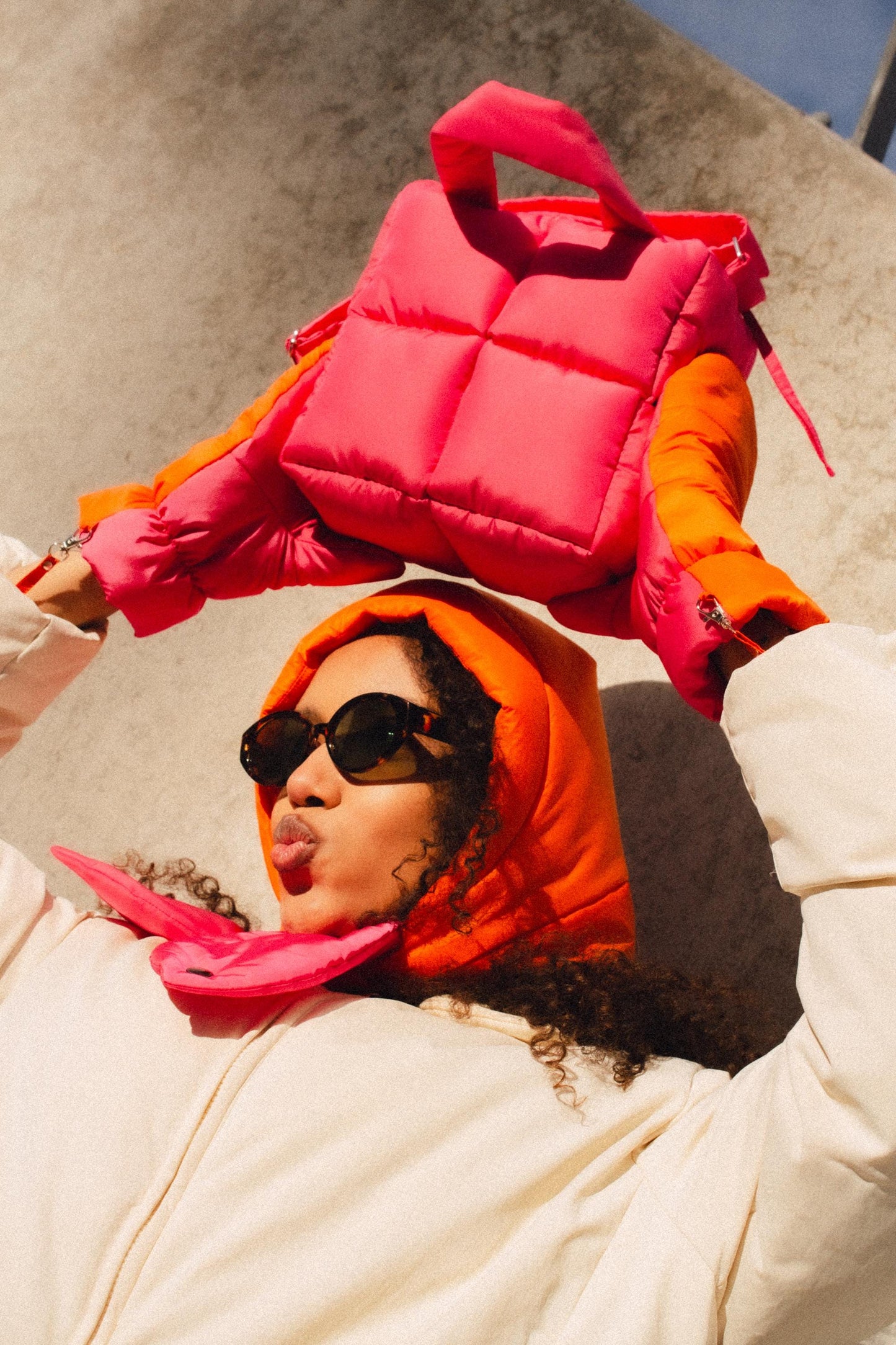 Mini Pillow Puffer Essential bag in Hot Pink