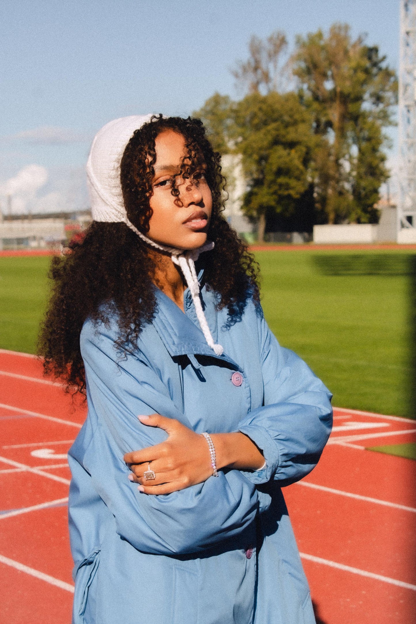 Handknitted Adult Bow Tie Bonnet in White, tie headband, headband
