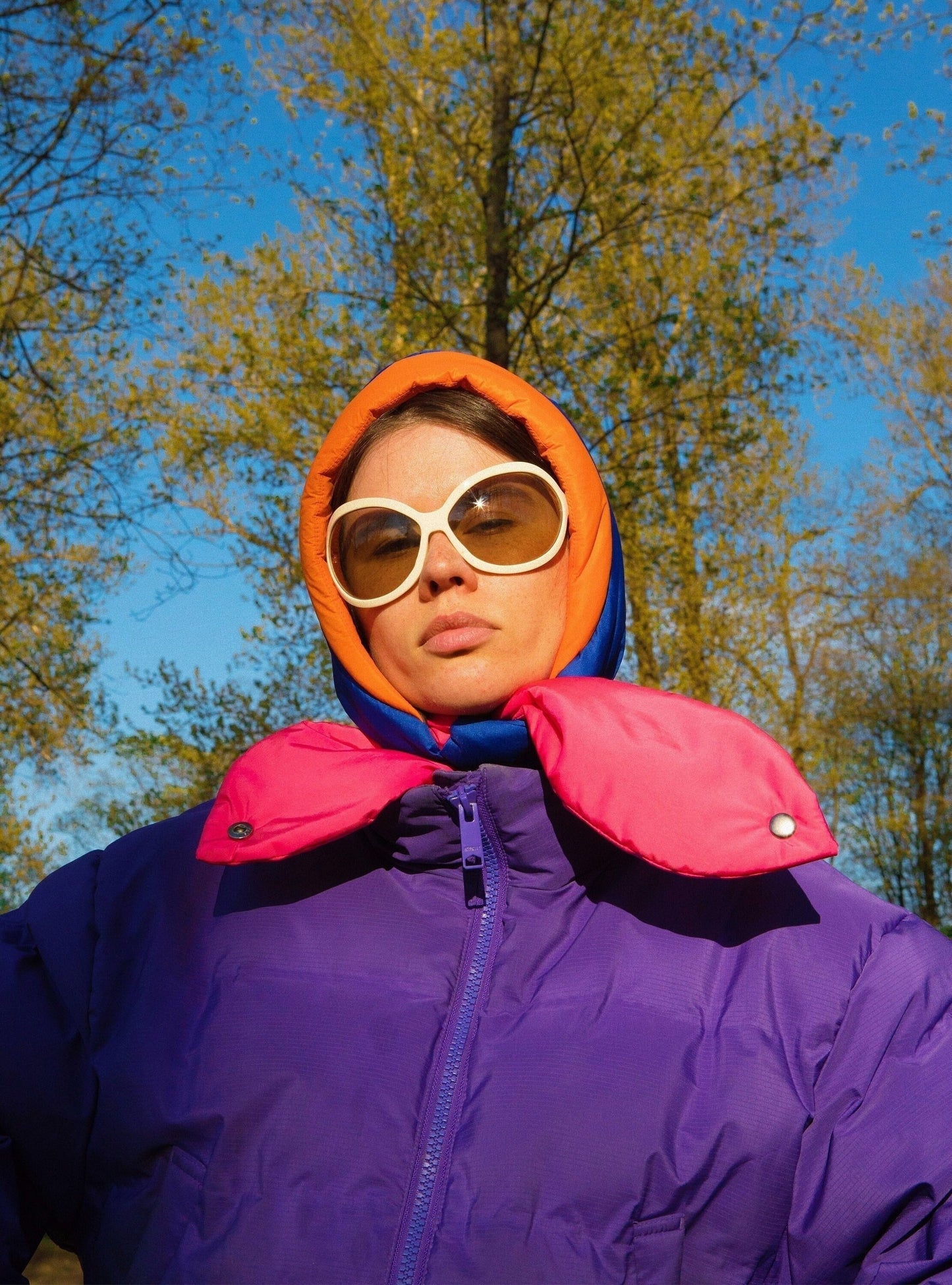 Pillow Headscarf - Balaclava in Multi Blue