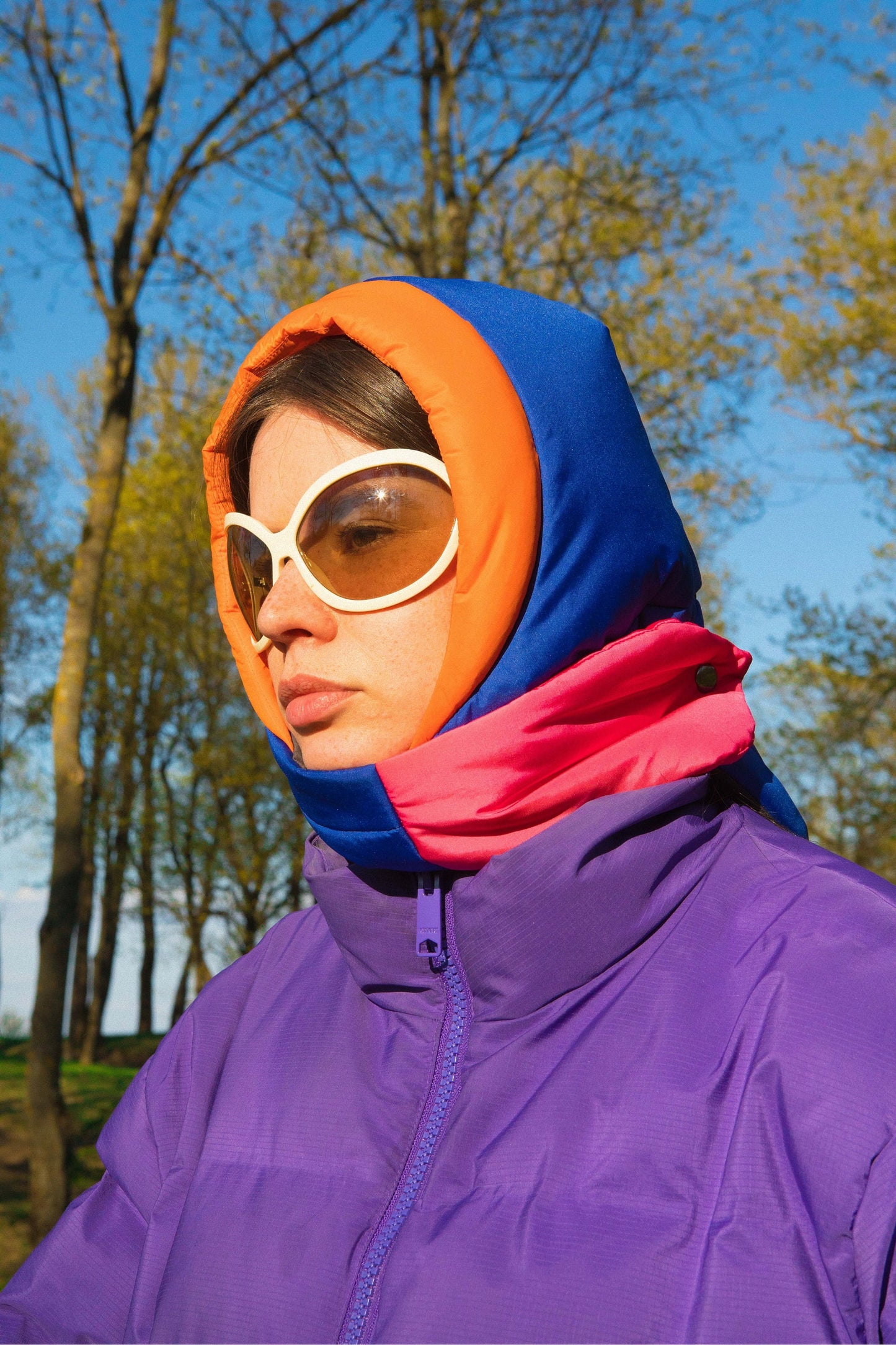 Pillow Headscarf - Balaclava in Multi Blue