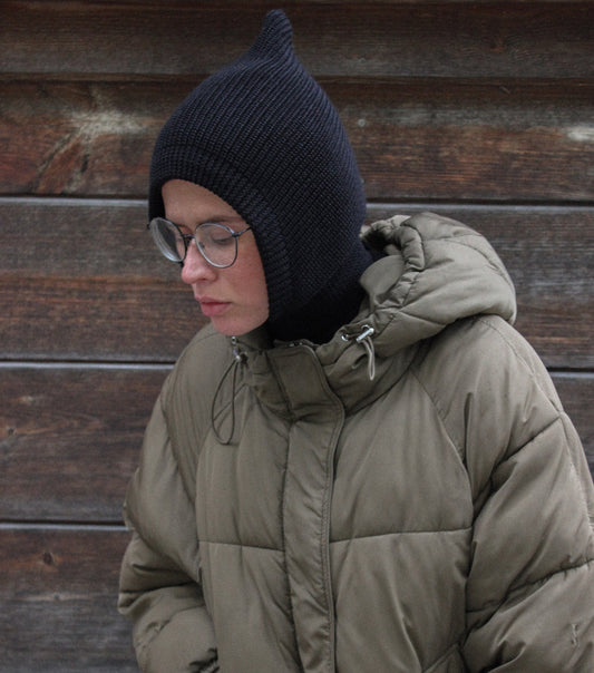 Merino Wool Balaclava in Black