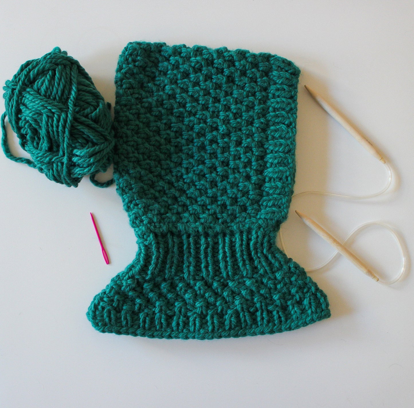 Balaclava Woolen hat in emerald green,mango socky balaclava knit beanie,knit helmet,knit hat,crochet balaclava, knitted hood