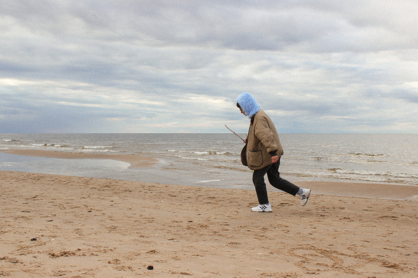 Fuzzy Yeti Faux Fur Balaclava in Azure blue