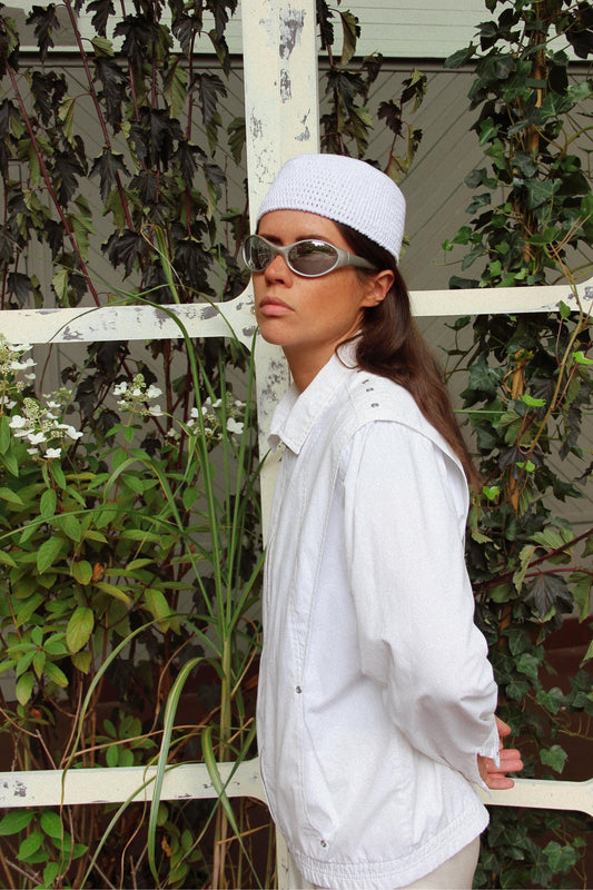 Crochet Cotton Pillbox in White