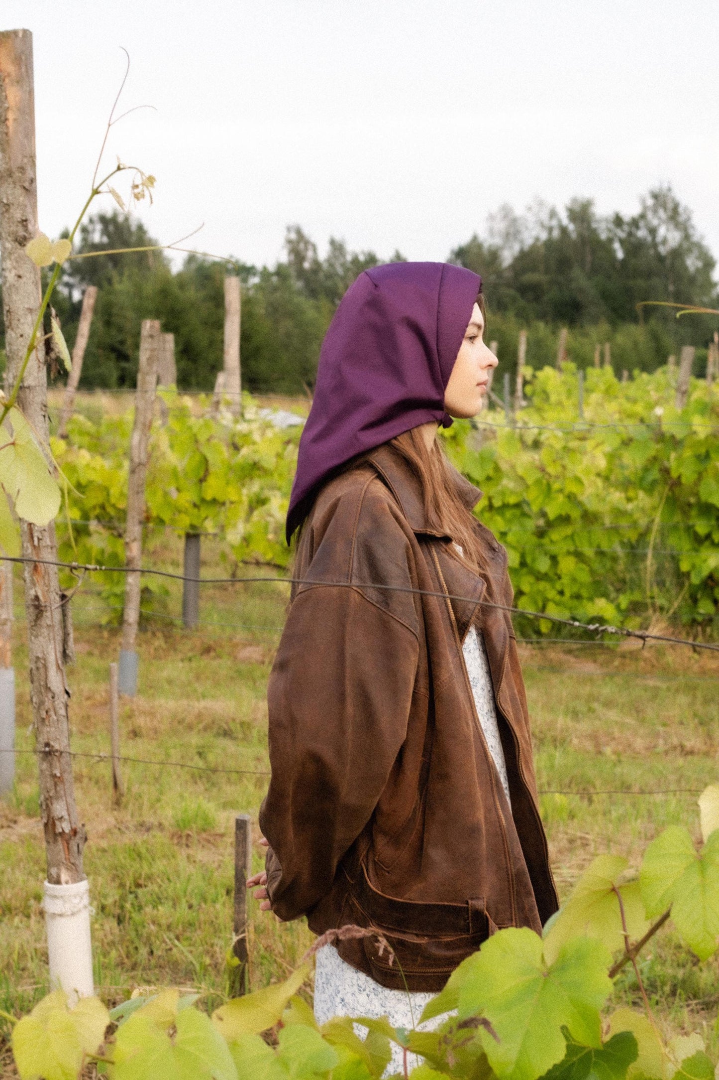 Rain Headscarf  in Purple