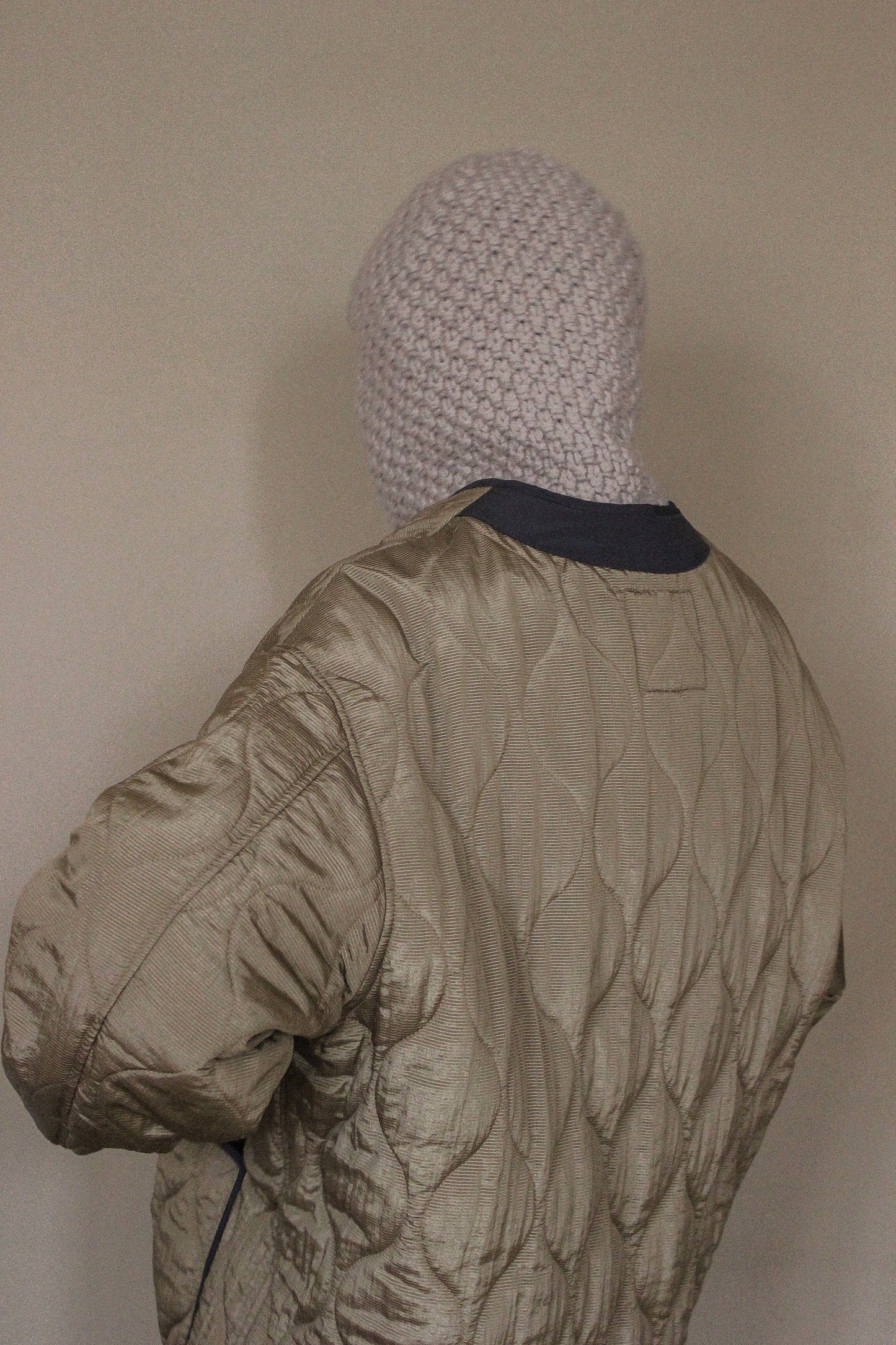 Hand knitted Chunky balaclava ski mask in cream beige