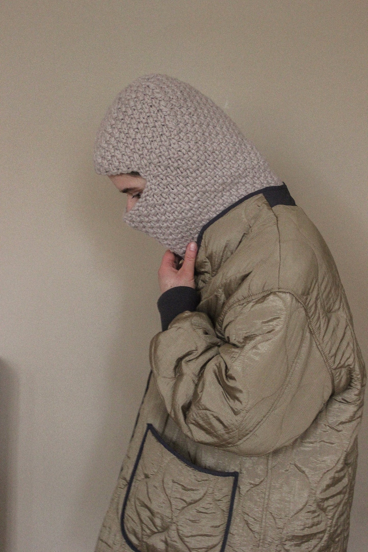 Chunky Ski Balaclava in Beige