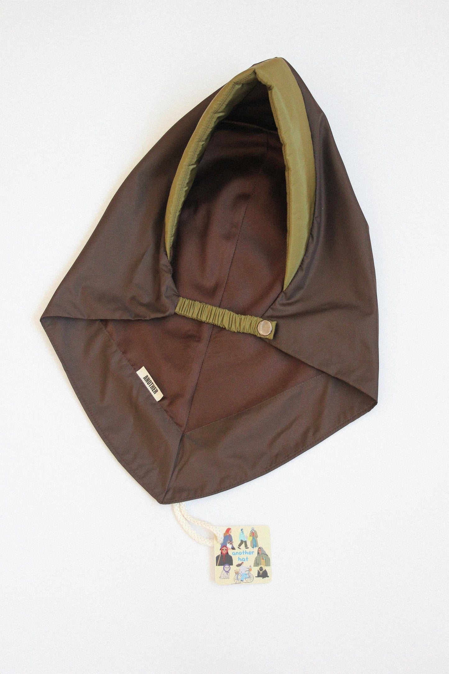 Rain Headscarf in Khaki & Brown