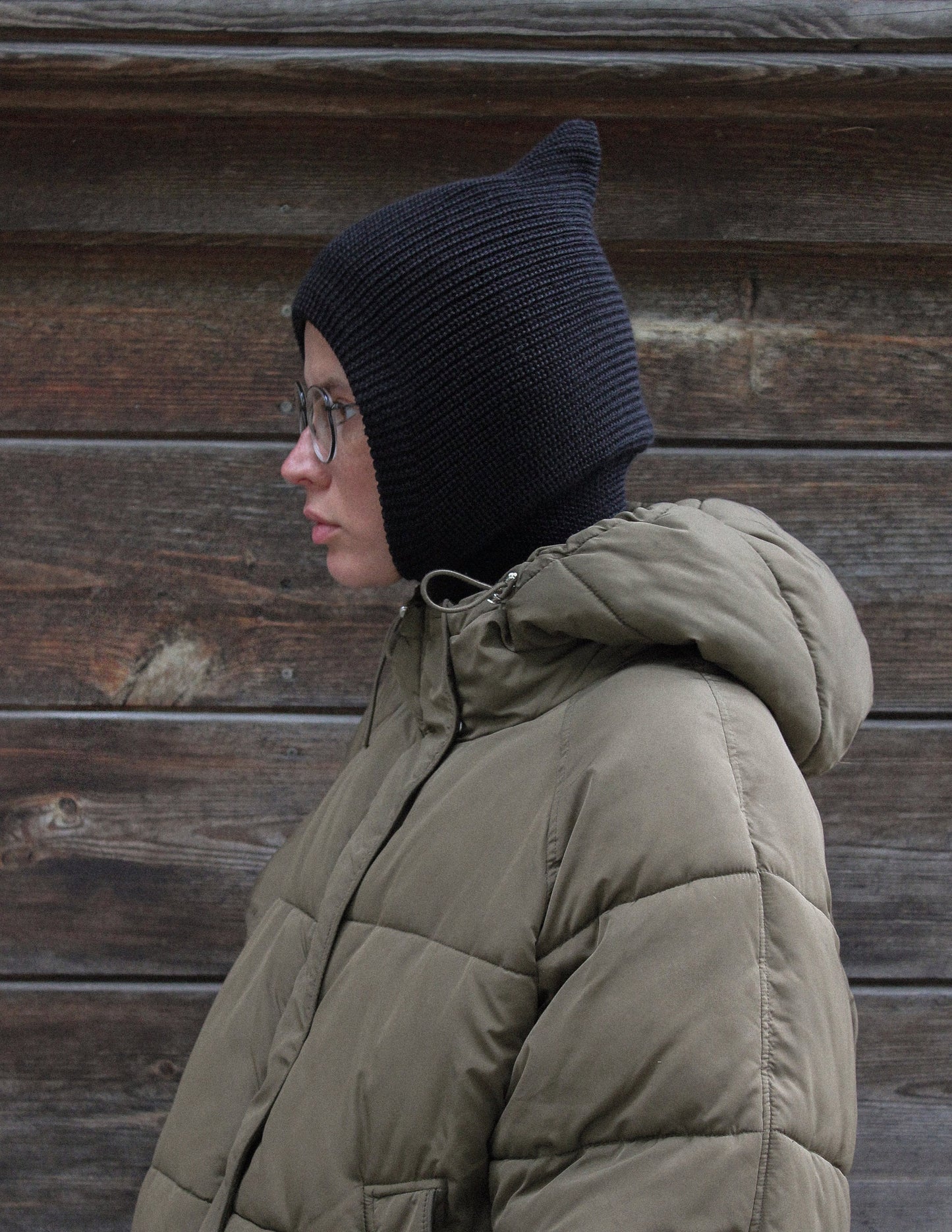 Merino Wool Balaclava in Black