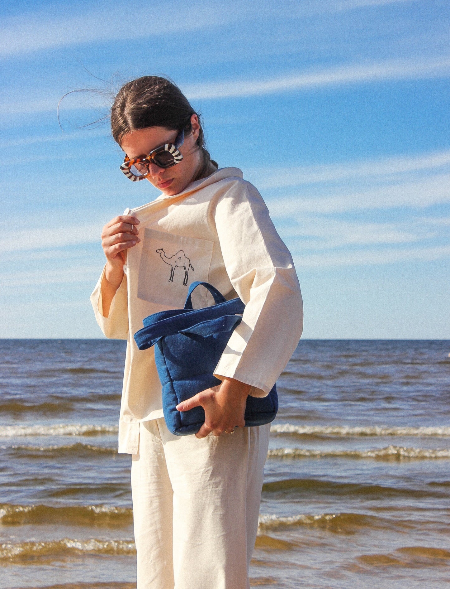 Mini Pillow Puffer Denim Essential bag