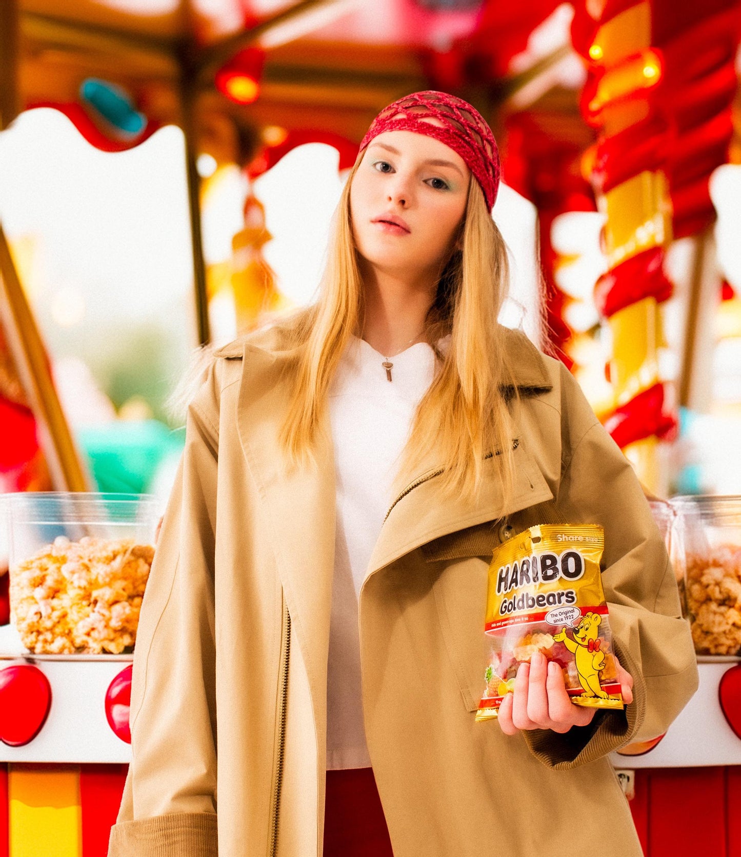 Premium Cotton Big Mesh Crochet Hat in Melange Red