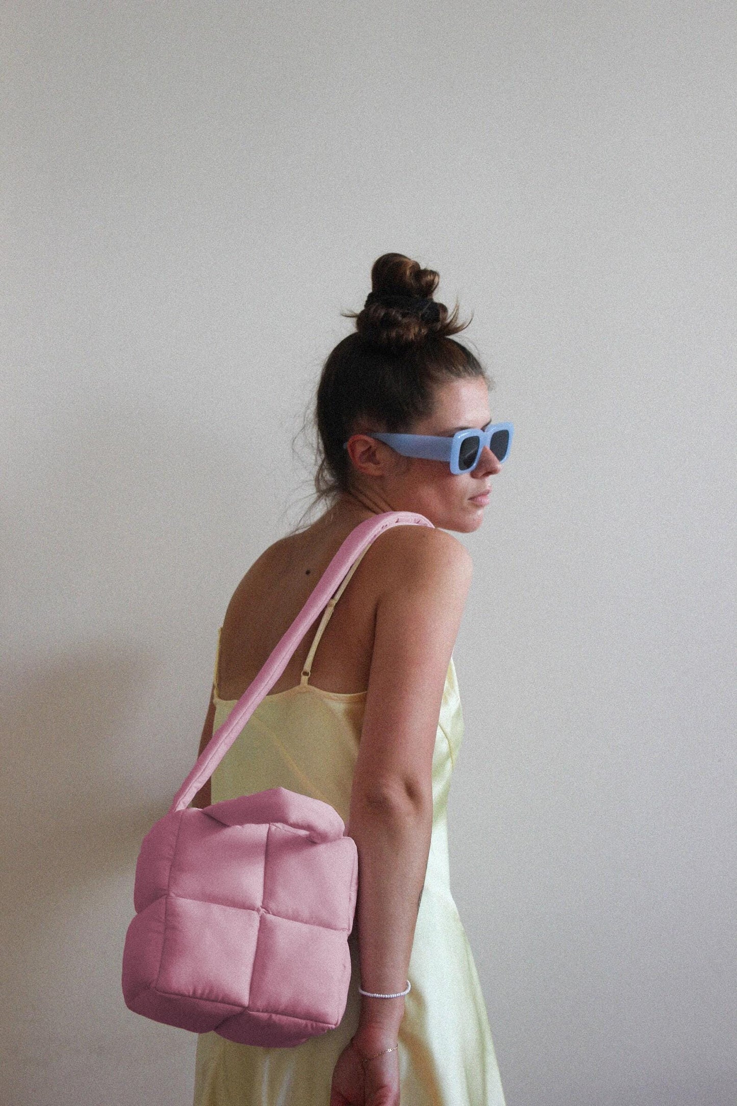 Mini Pillow Puffer Essential bag in Powder Pink