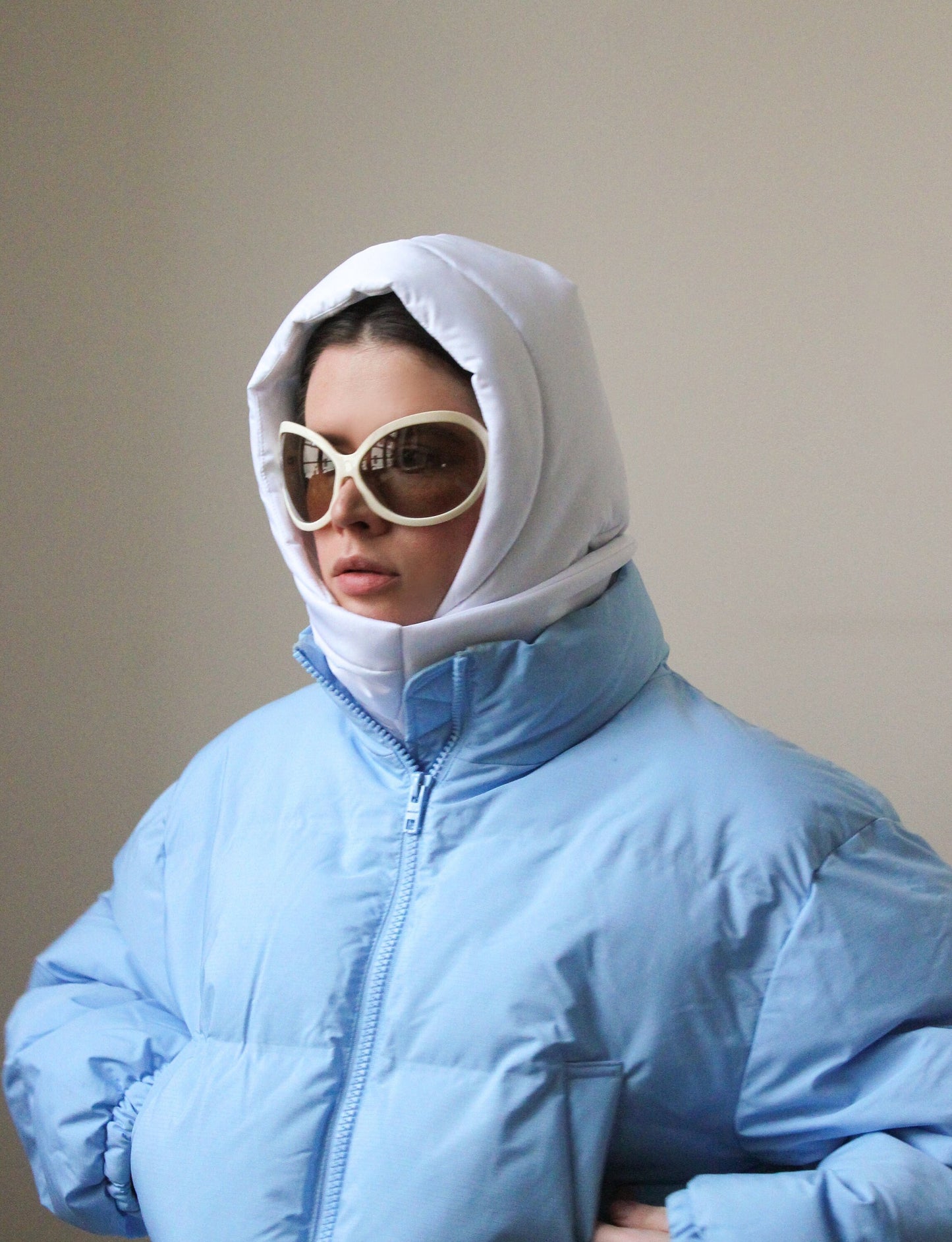 Pillow Headscarf - Balaclava in White