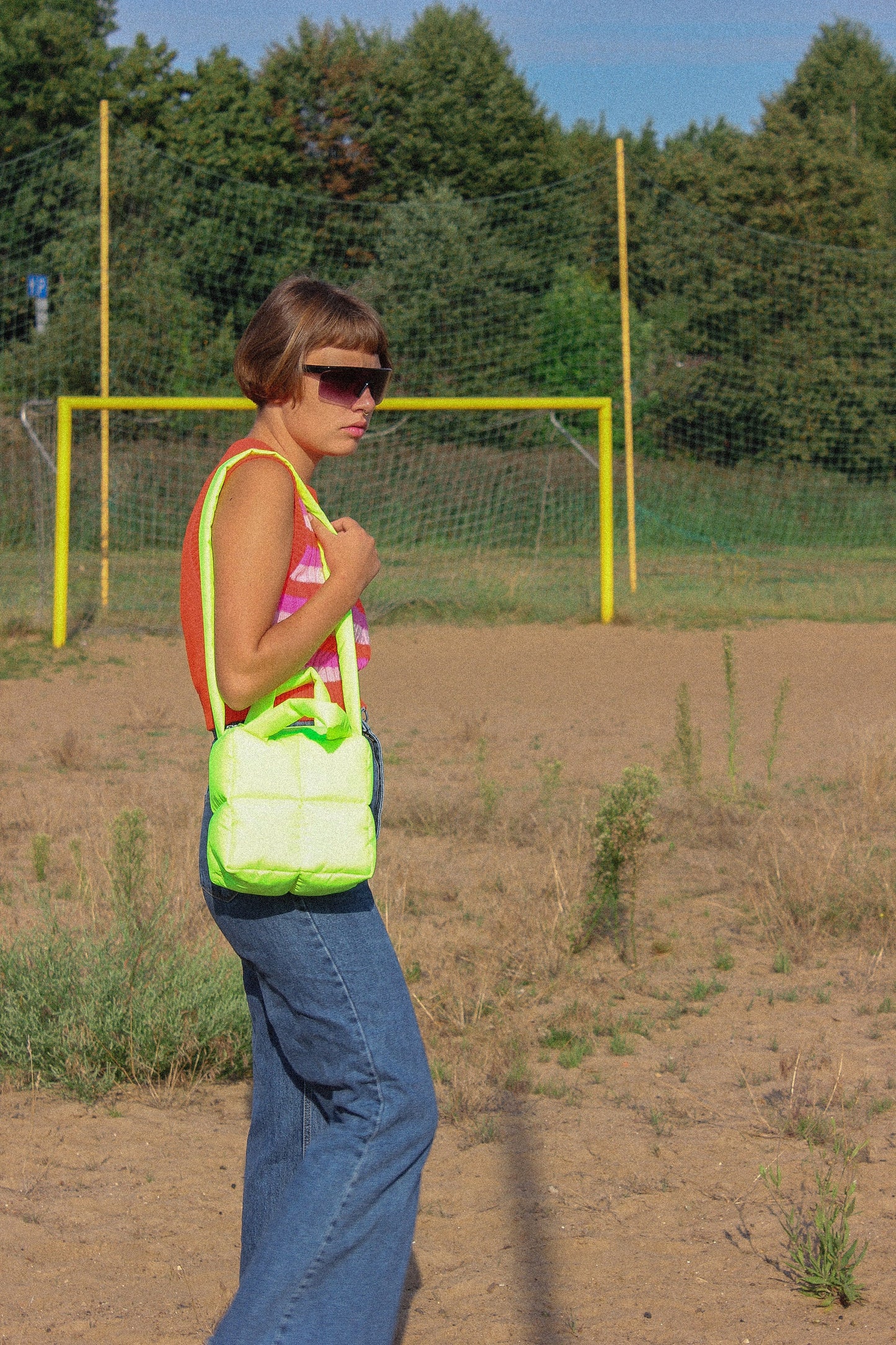 Mini Pillow Puffer Essential bag in Neon Yellow