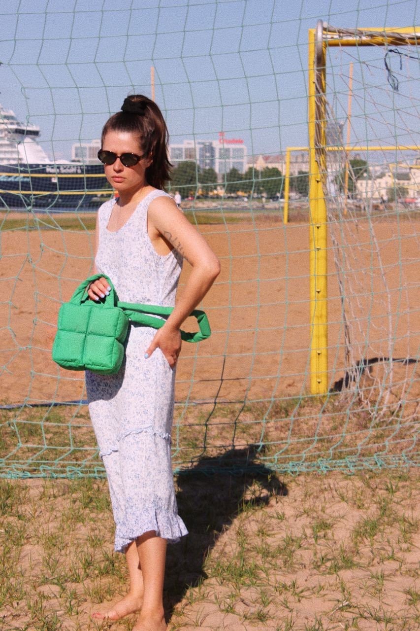 Pillow Puffer Bag in Green