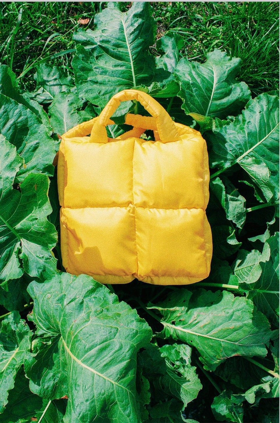 Pillow Puffer Bag in Yellow