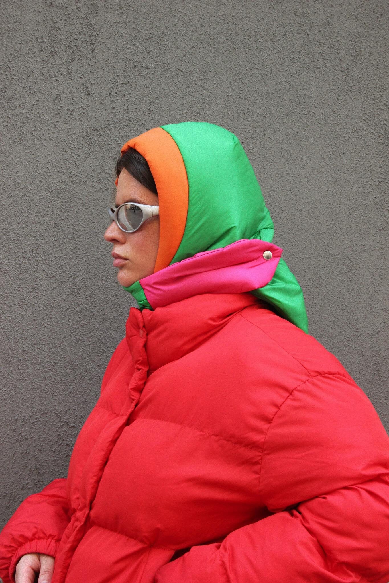 Pillow Headscarf - Balaclava in Multi Green