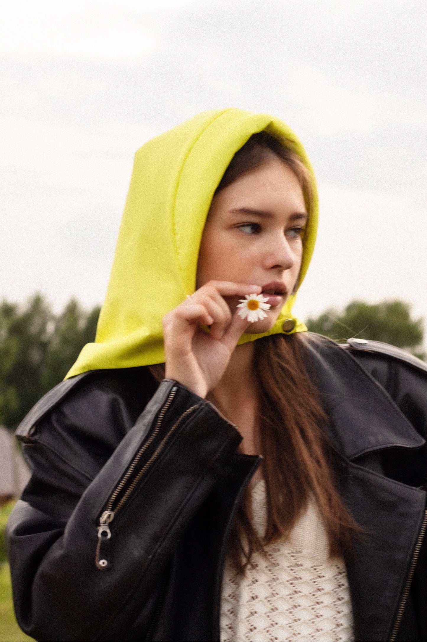 Rain Headscarf  in Neon Yellow