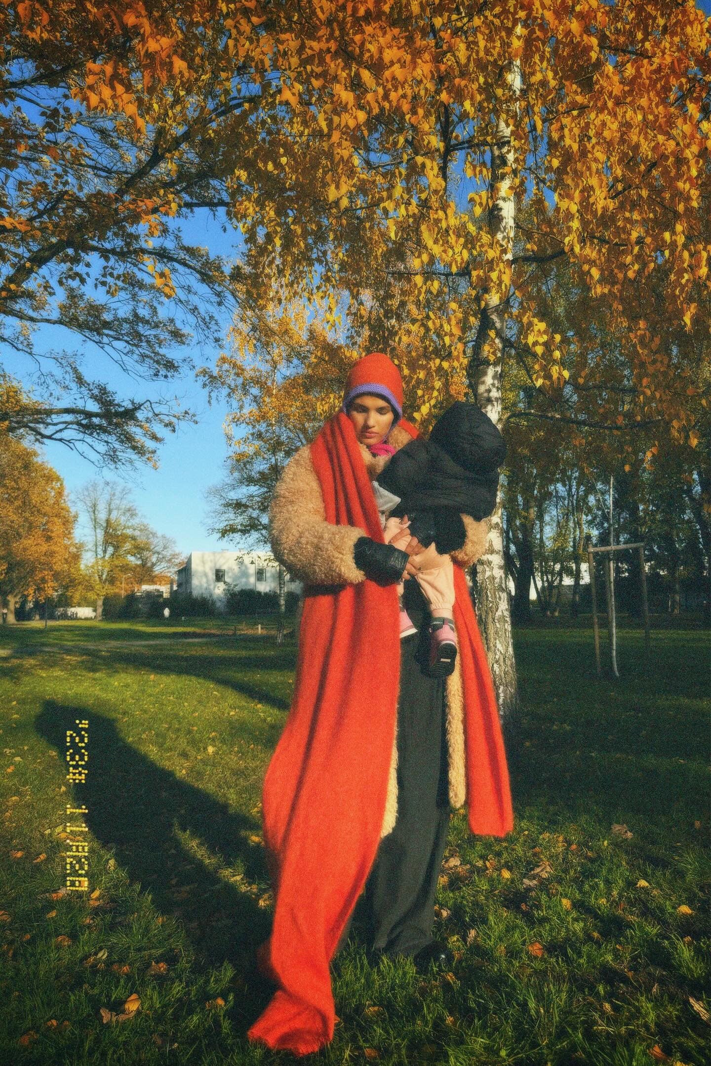 Mom + Baby Hand - Knitted Multi Chunky Bonnet Combo Matching Set