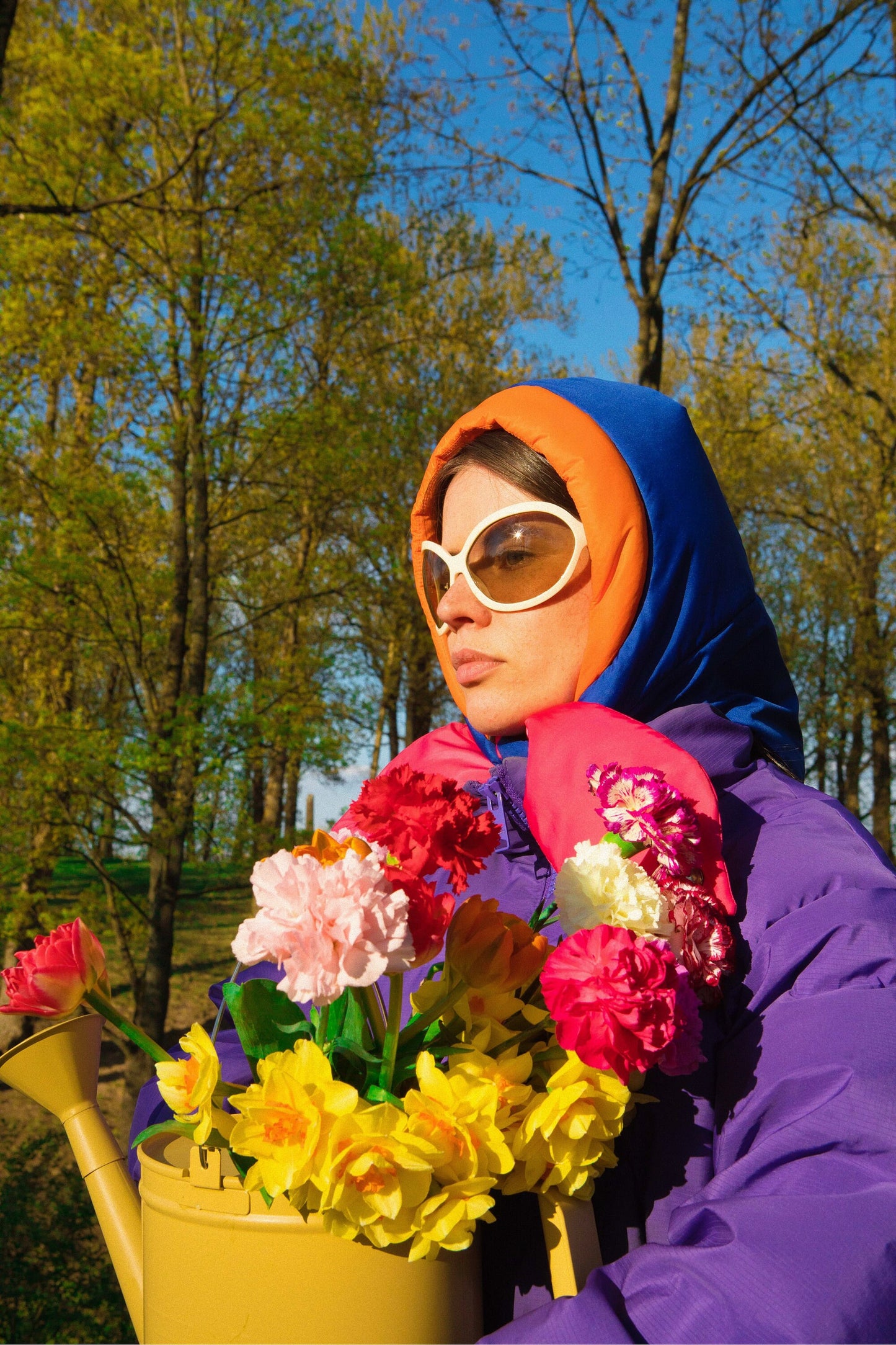 Pillow Headscarf - Balaclava in Multi Blue