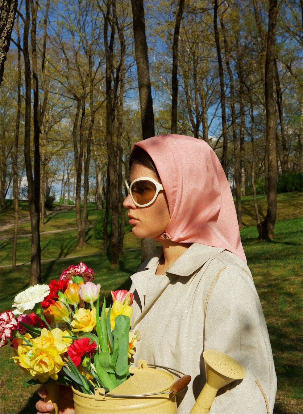 Rain Headscarf in Peach Fuzz